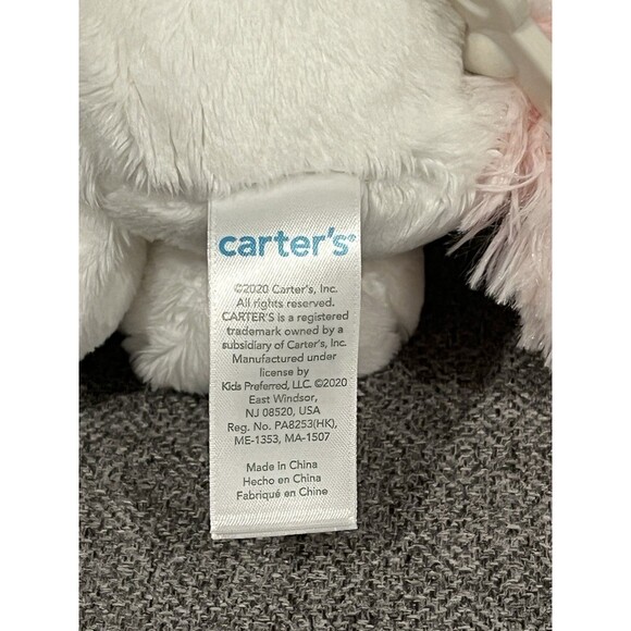 Carters Plush Unicorn White Pink Baby Lovey Wind Up Musical Toy Twinkle Star New - Picture 4 of 6